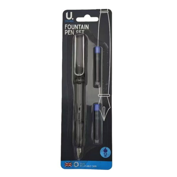 Smart Fountain Pen Set Includes 2 Blue Ink Cartridges Smart Fountain Pen Set Includes 2 Blue Ink Cartridges